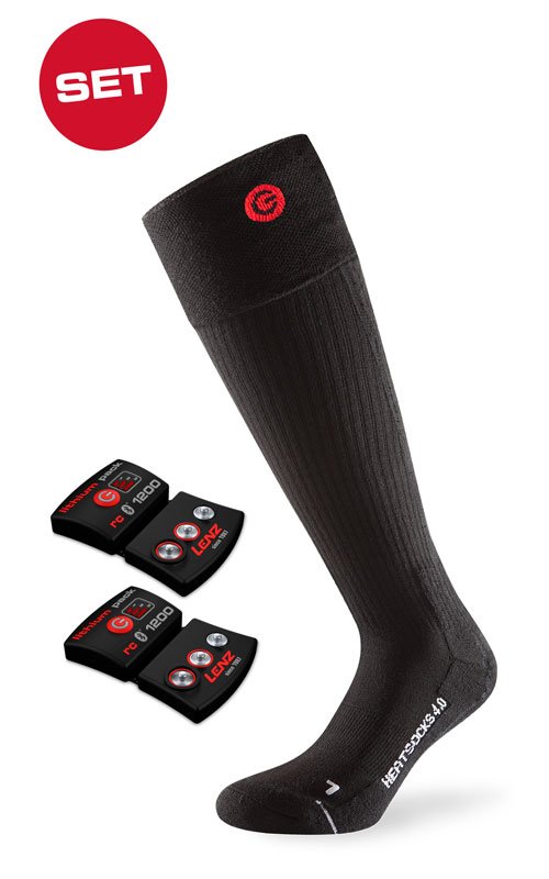 SET - Vyhrievané ponožky LENZ Heat Socks 4.0 Toe Cap + batérie lithium pack rcB 1200